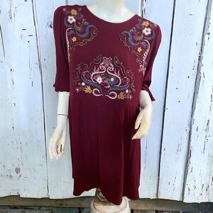 ❄️ 50% off winter Xhilaration boho chic bohemian  embroidery tunic dress XXL